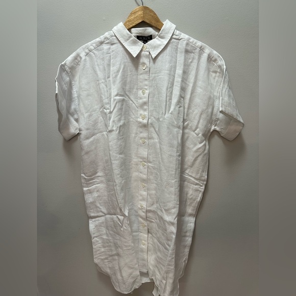 NWT! J.Crew Capitaine shirtdress in linen. Size Large #BY784. $128 - Picture 4 of 9